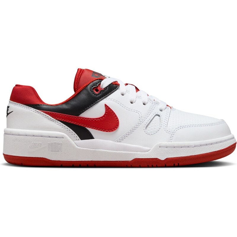 Nike Full Force Low Big Kids Shoes WHITE/MYSTIC RED-BLACK