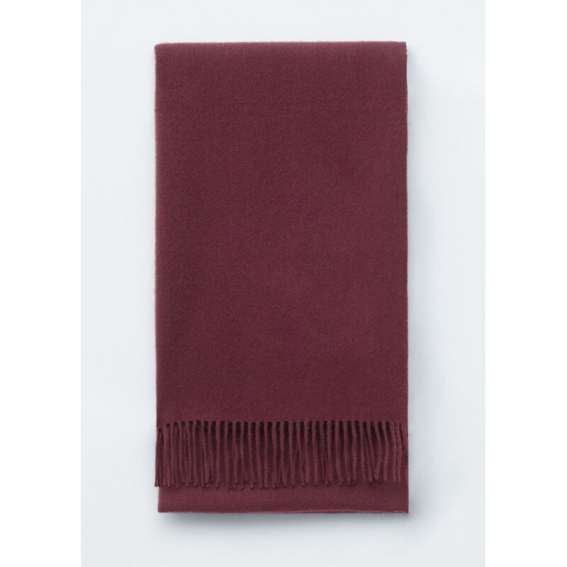 H&M - Fringed Wool Blanket Scarf - červená 108373575