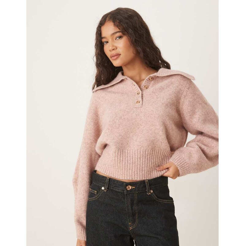 ASOS DESIGN waisted polo in pink