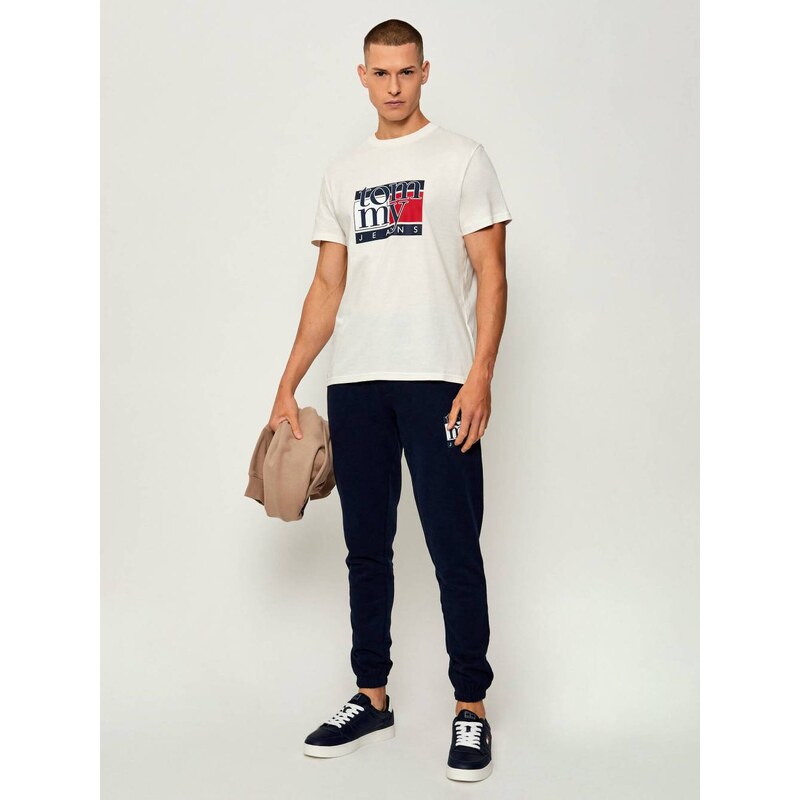 Tommy Jeans pánské krémové triko
