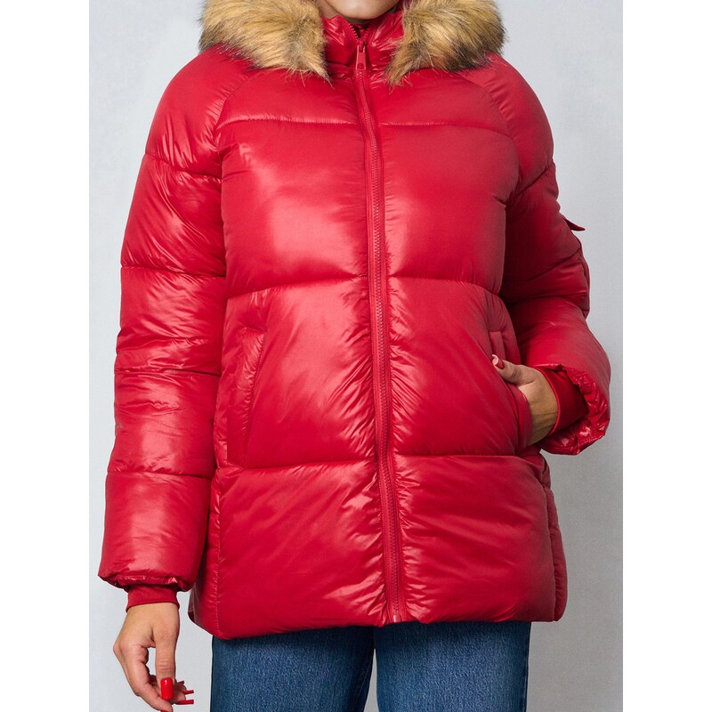 Sinsay - Prošívaná puffer bunda - červená 108993594
