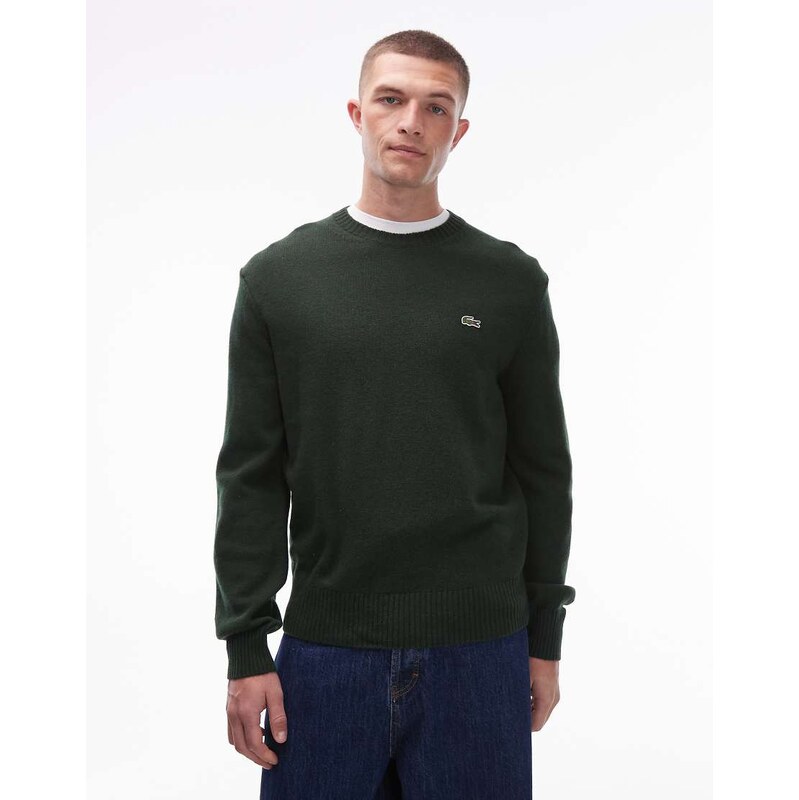 Lacoste crew neck jumper in green