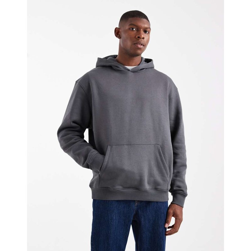 ASOS DESIGN essentials relaxed fit hoodie in charcoal-Grey