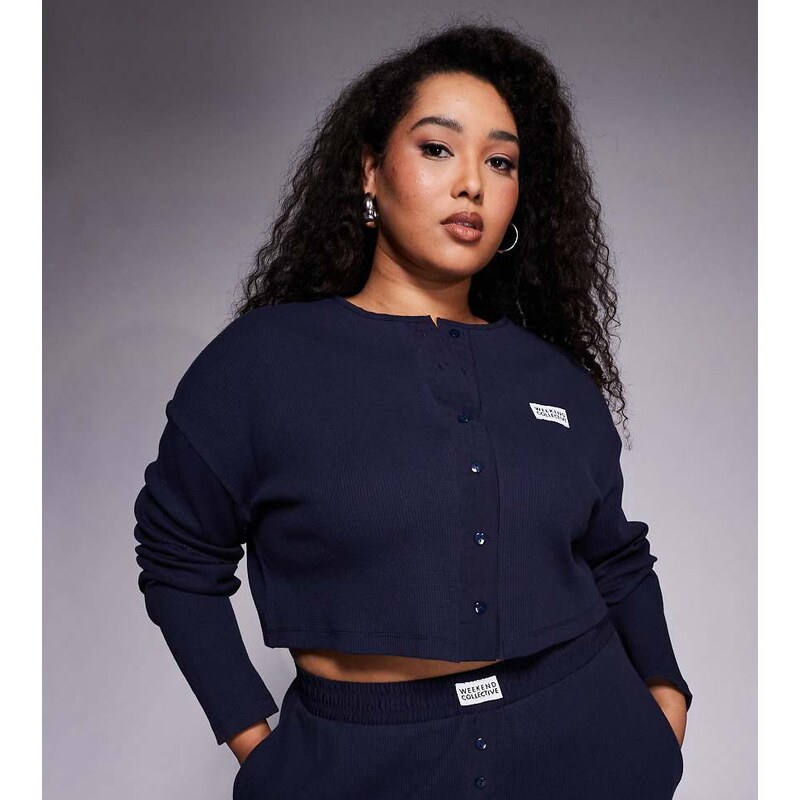 ASOS Weekend Collective Weekend Collective Curve co-ord waffle button 115514898