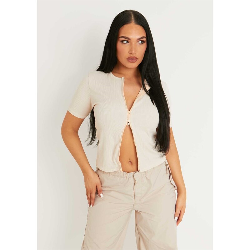Tričko Missy Empire Beige 5074242