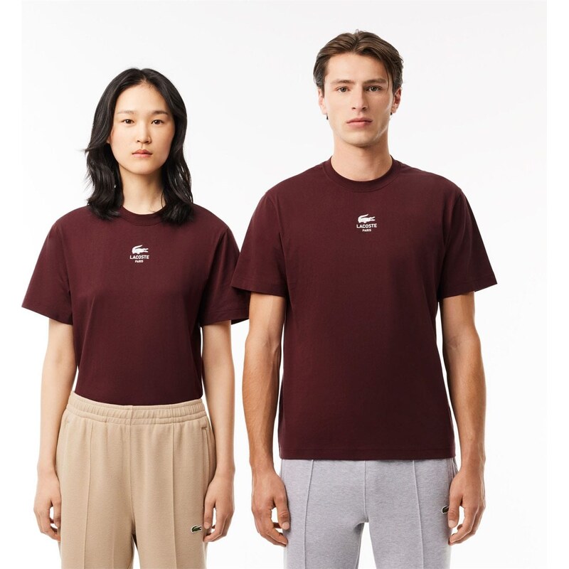 Tričko Lacoste red maroon 3355899