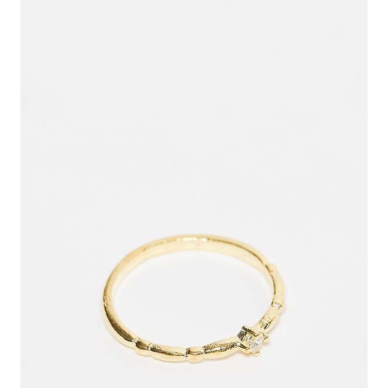 Kingsley Ryan band ring with cubic zirconia in gold plated 109280211