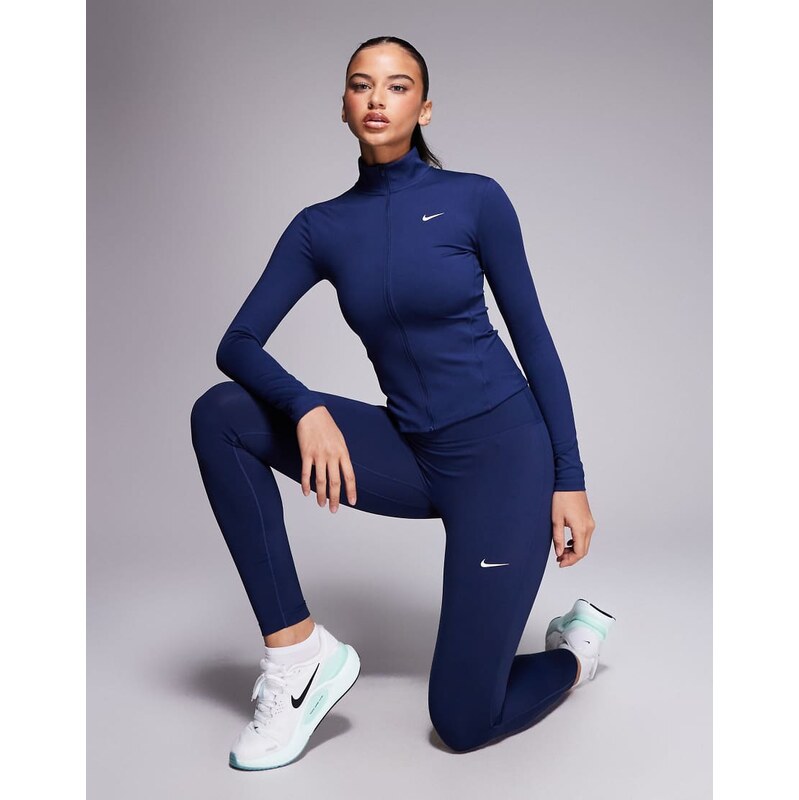 Nike Training One Dri-FIT full zip fitted long sleeve top in