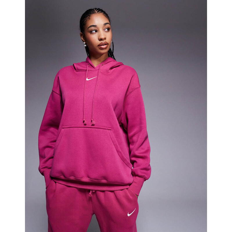 Nike Phoenix Fleece oversized hoodie in pink-Purple