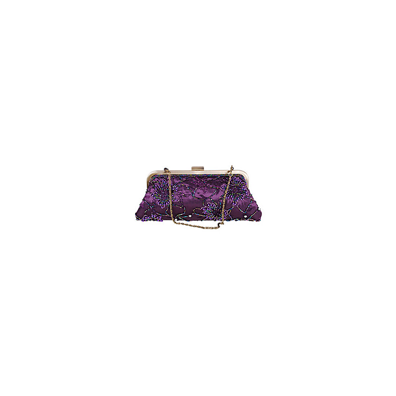 LightInTheBox Fashion Pearl Embroidery Hasp Chain Purple Tote(Lining Color On Random)