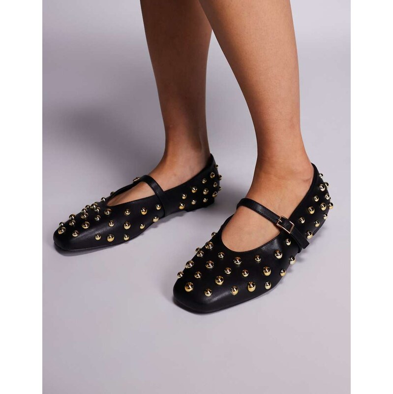 Public Desire Elsie studded ballet flats in black 115513851
