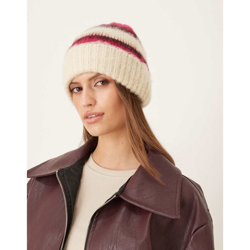 Accessorize brushed stripe beanie in multi