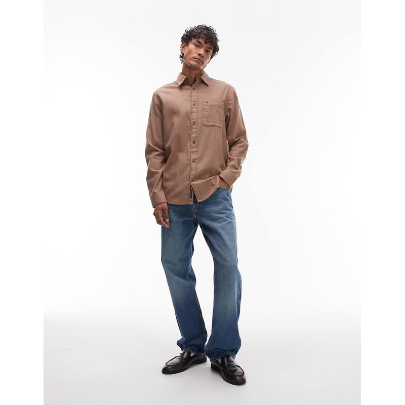Tommy Jeans regular flannel shirt in brown
