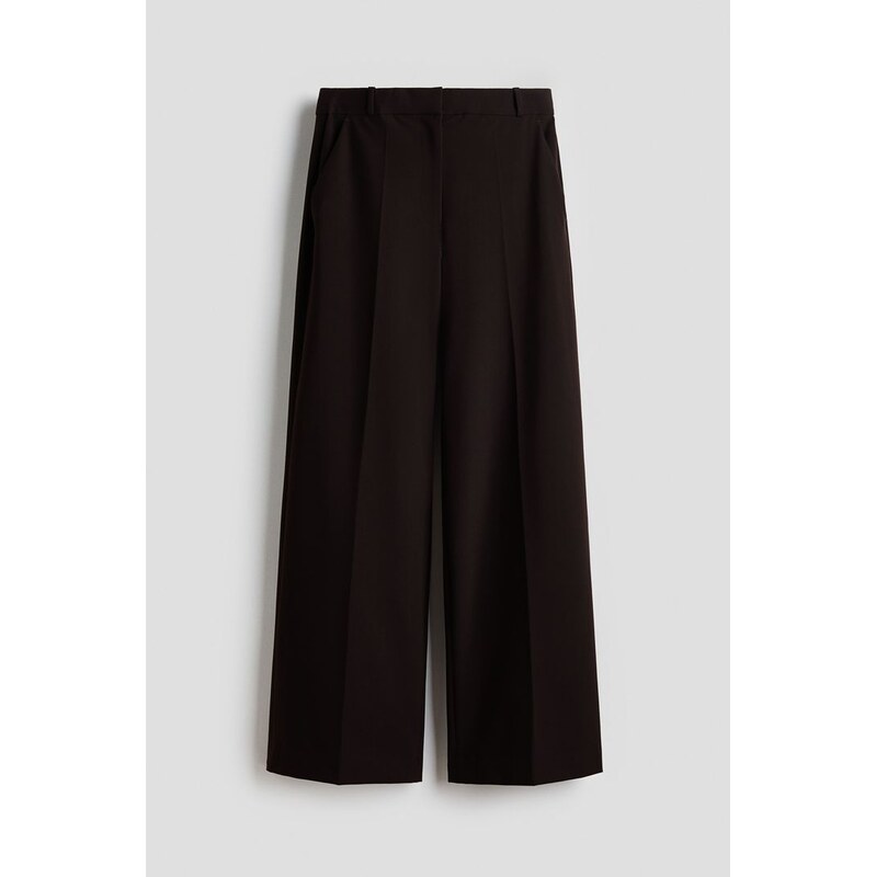 H&M - Široké elegantní kalhoty Wrinkle-resistant - hnědá 109278302