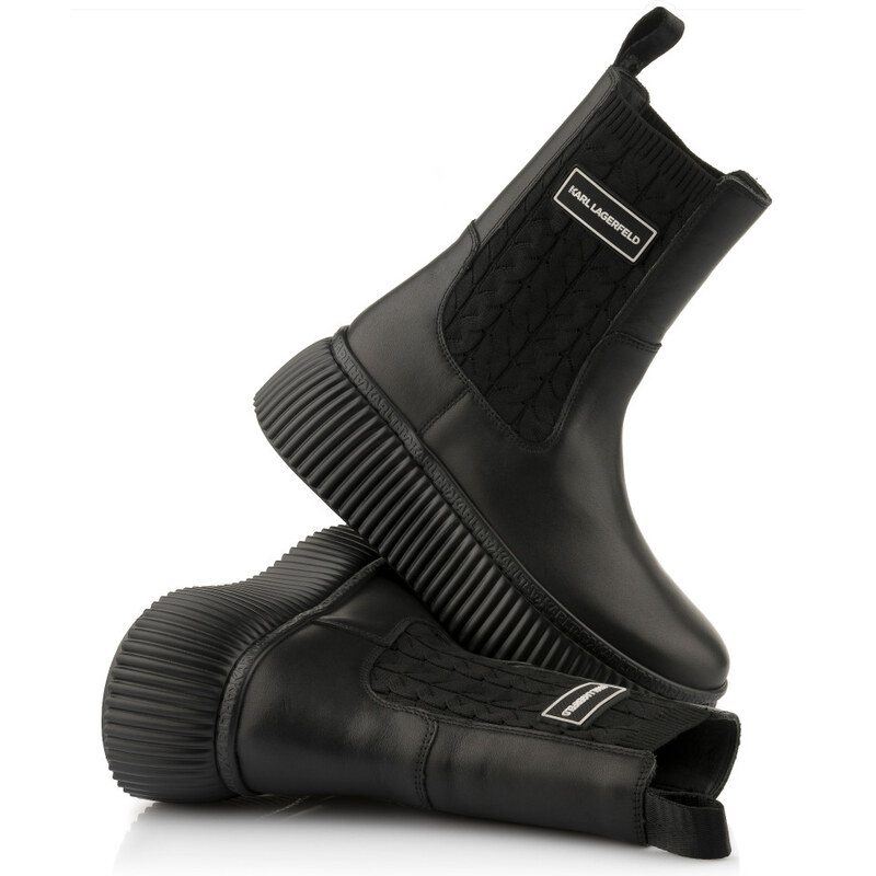 KOTNÍKOVÁ OBUV KARL LAGERFELD KREEPER LO KABLE KNIT BOOT