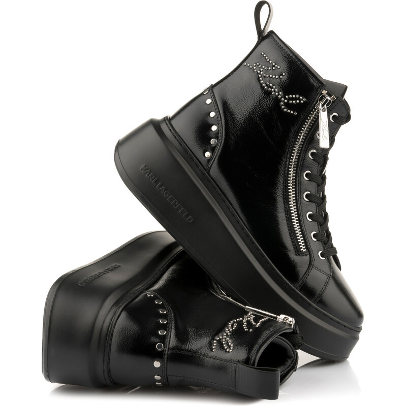 KOTNÍKOVÁ OBUV KARL LAGERFELD ANAKAPRI SIGNIA STUDS MID ZIP