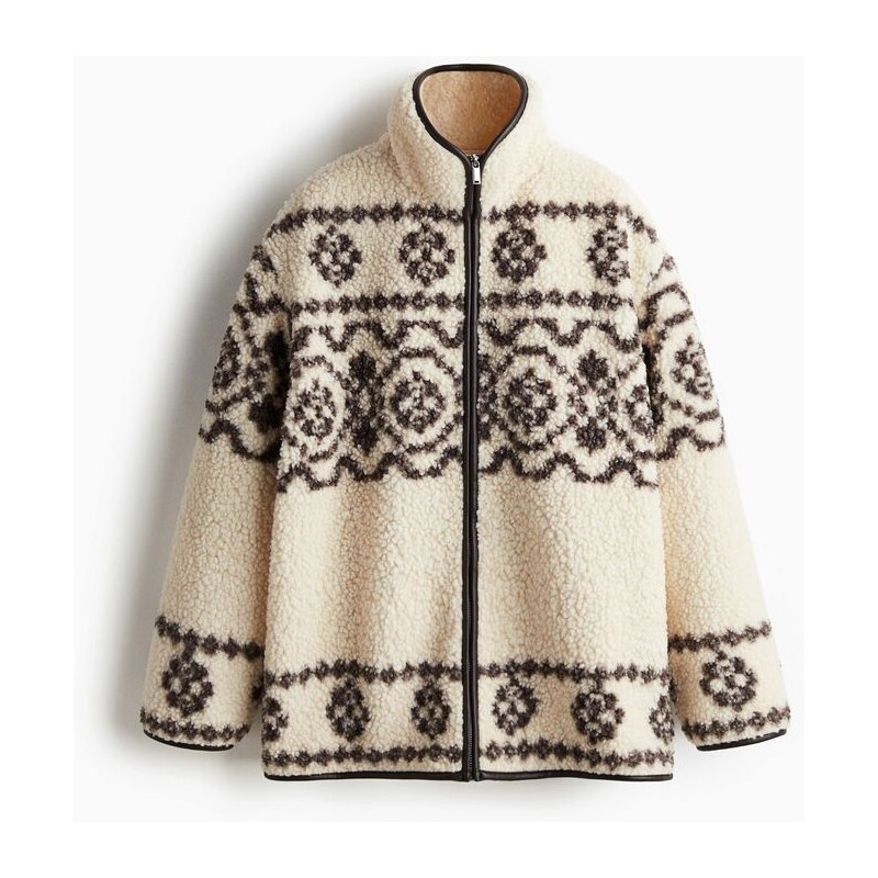 H&M - Plyšová bunda - béžová 109283754