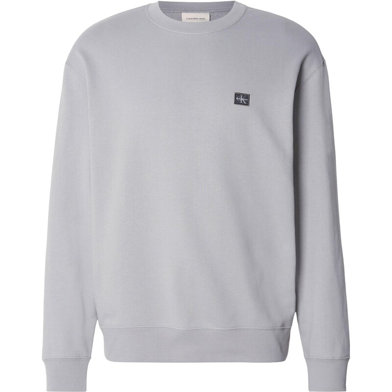 Calvin Klein Jeans Mikina antracitová / světle šedá / bílá