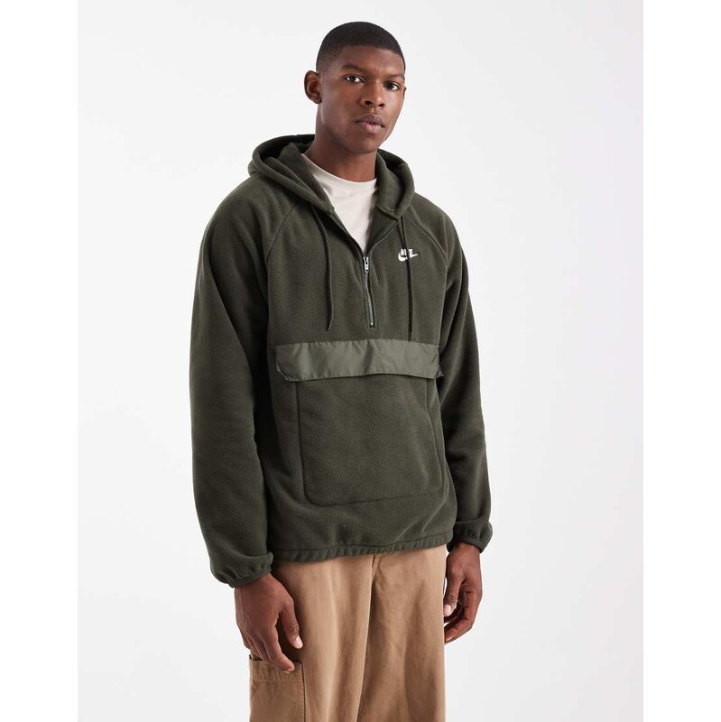 Nike Club half zip fleece in dark green