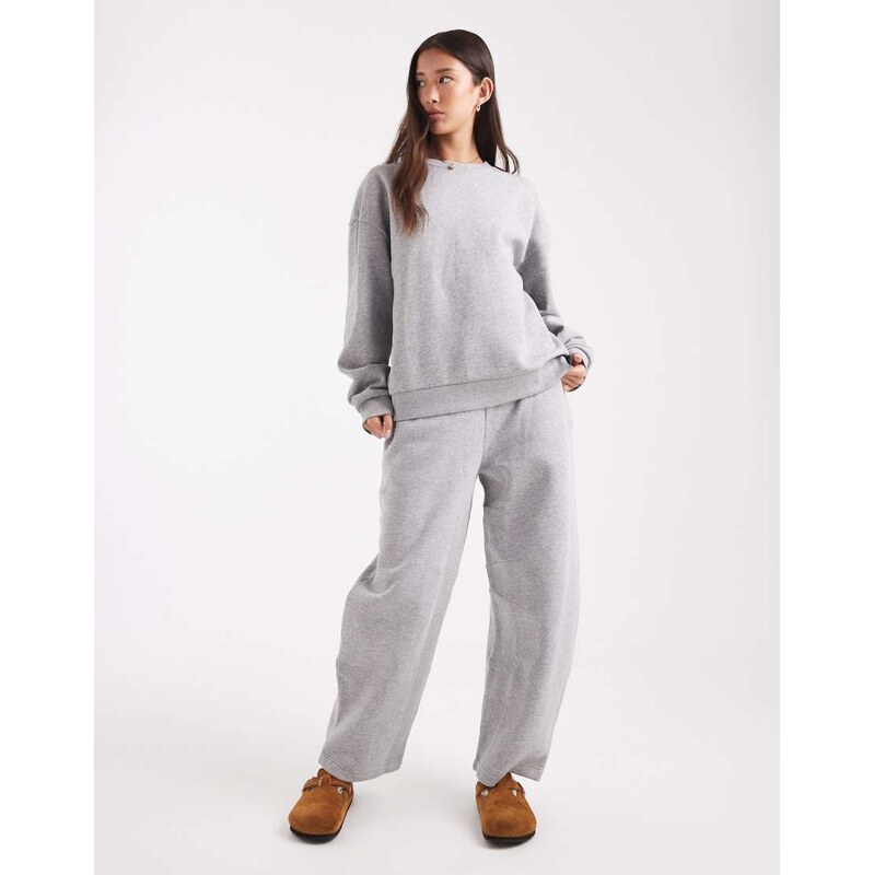 ASOS DESIGN barrel leg brushback jogger in grey marl
