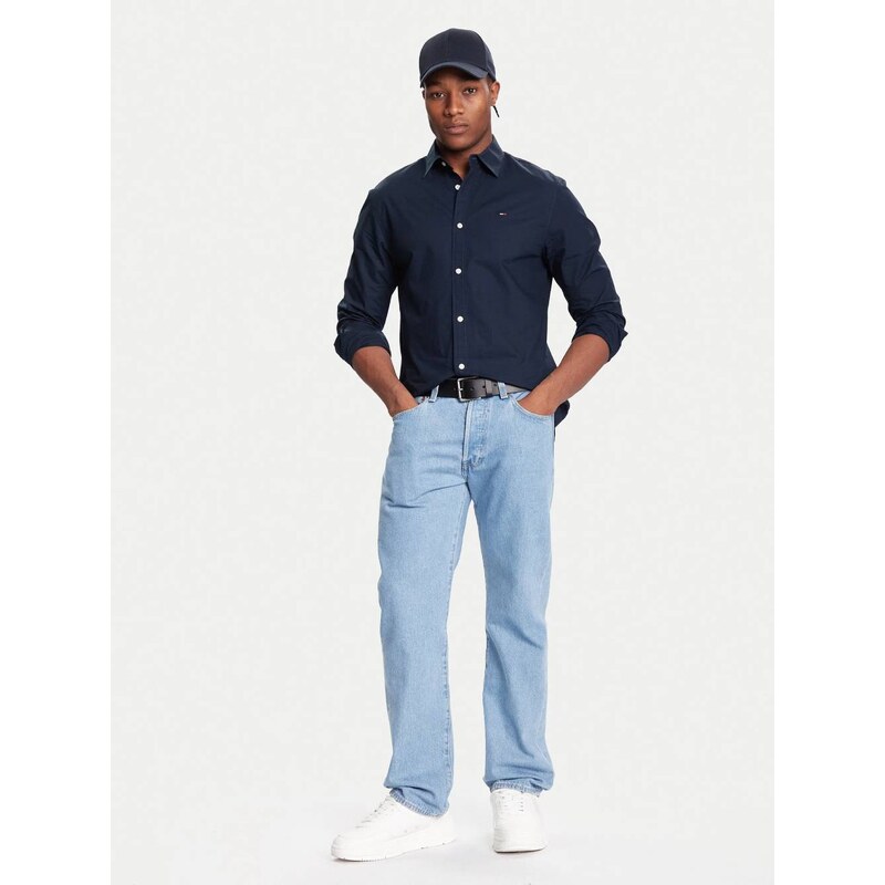Tommy Jeans pánská modrá košile