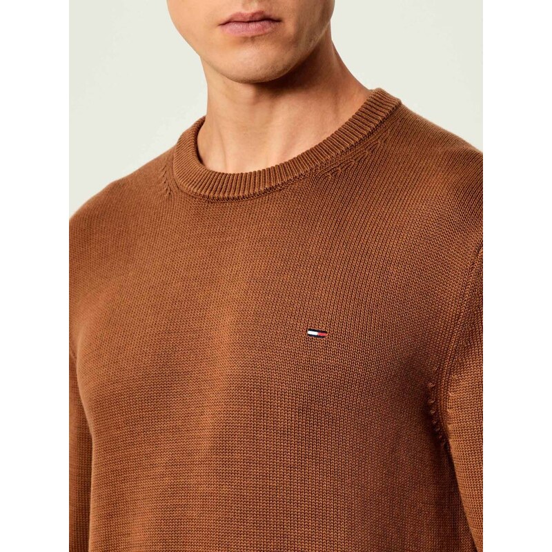 Tommy Jeans pánský hnědý svetr
