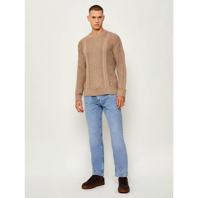 Tommy Jeans pánský světle hnědý svetr