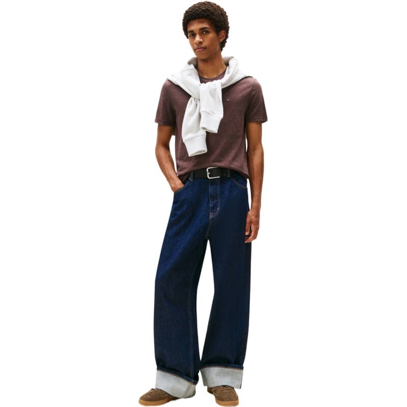 Tommy Jeans pánské hnědé triko