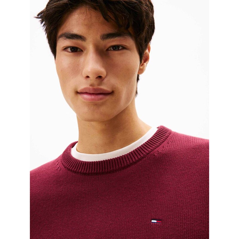 Tommy Jeans pánský vínový svetr