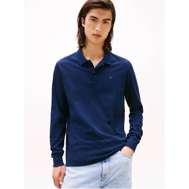 Tommy jeans pánské modré polo triko