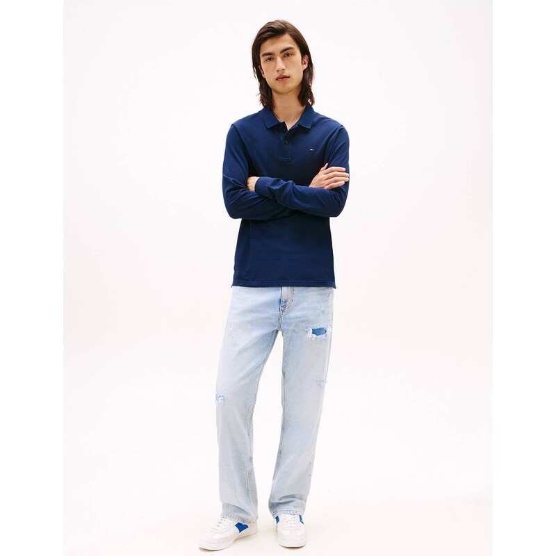 Tommy jeans pánské modré polo triko