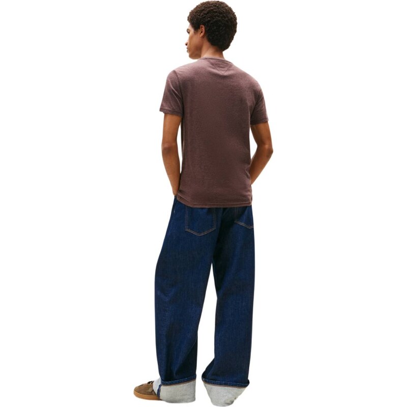 Tommy Jeans pánské hnědé triko