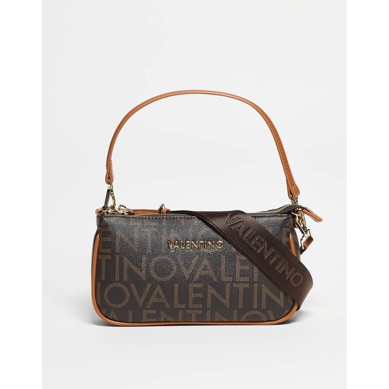 Valentino Regina Re monogram shoulder bag in brown - BROWN