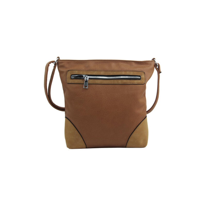 NEW BERRY Středně velká hnědo-béžová crossbody dámská kabelka NH8123 108696997