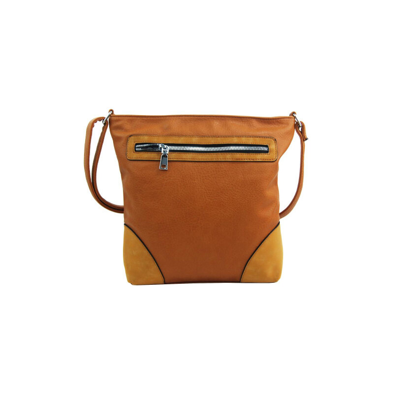 NEW BERRY Středně velká hnědo-okrová crossbody dámská kabelka NH8123 108696998