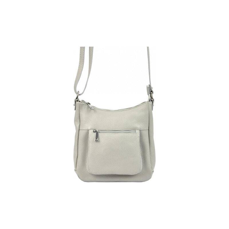 Kožená crossbody dámská kabelka Patrizia Piu světle šedá 108697020