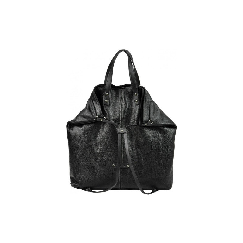 Pierre Cardin Kožená velká dámská kabelka do ruky / batoh černá 108697029