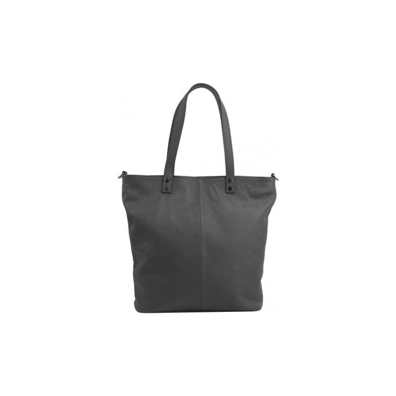 BORSE IN PELLE Kožená velká dámská shopper kabelka Juliette tmavě šedá 108697058