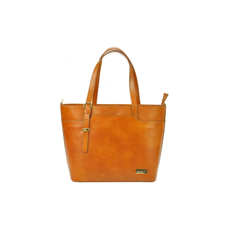 Kožená camel hnědá dámská kabelka Patrizia Piu 108697085