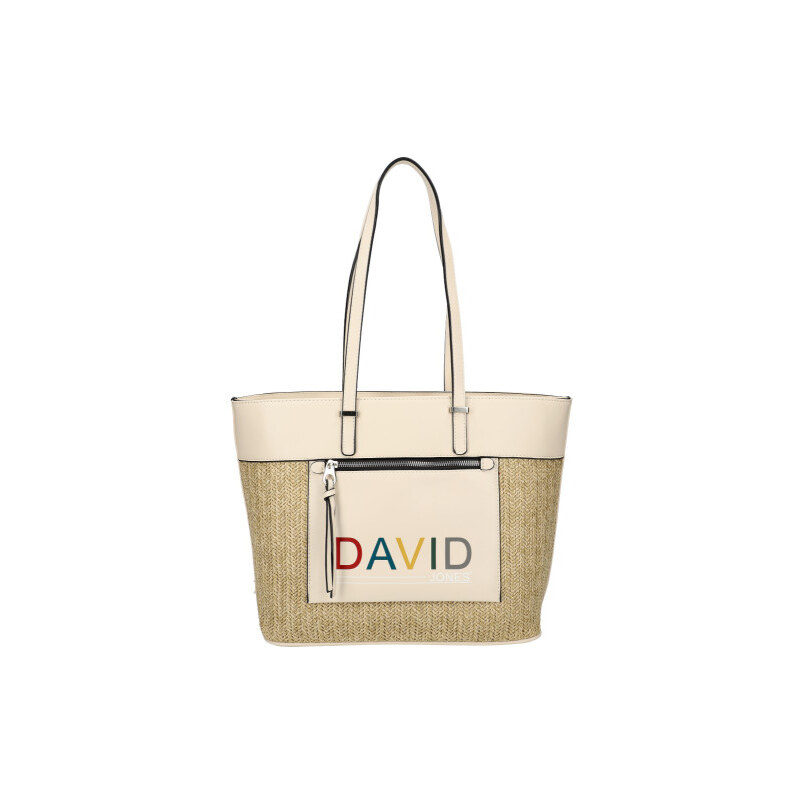 DAVID JONES Krémová velká dámská kabelka přes rameno CM5741 108697095
