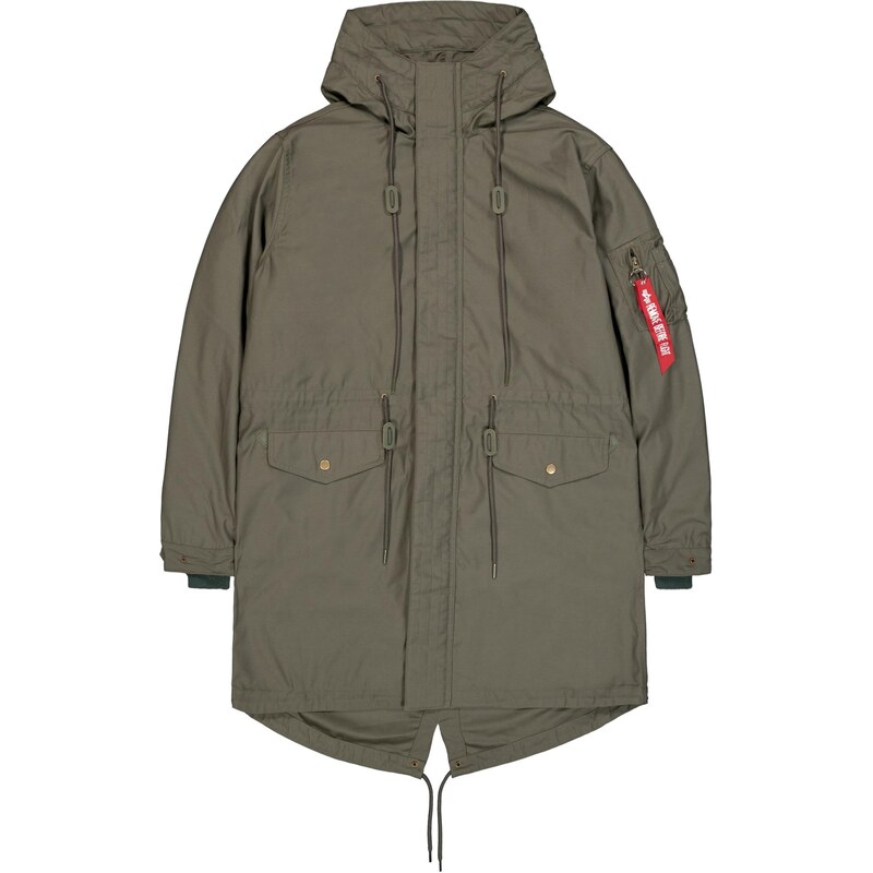 ALPHA INDUSTRIES Přechodná bunda khaki / červená / bílá 109307946