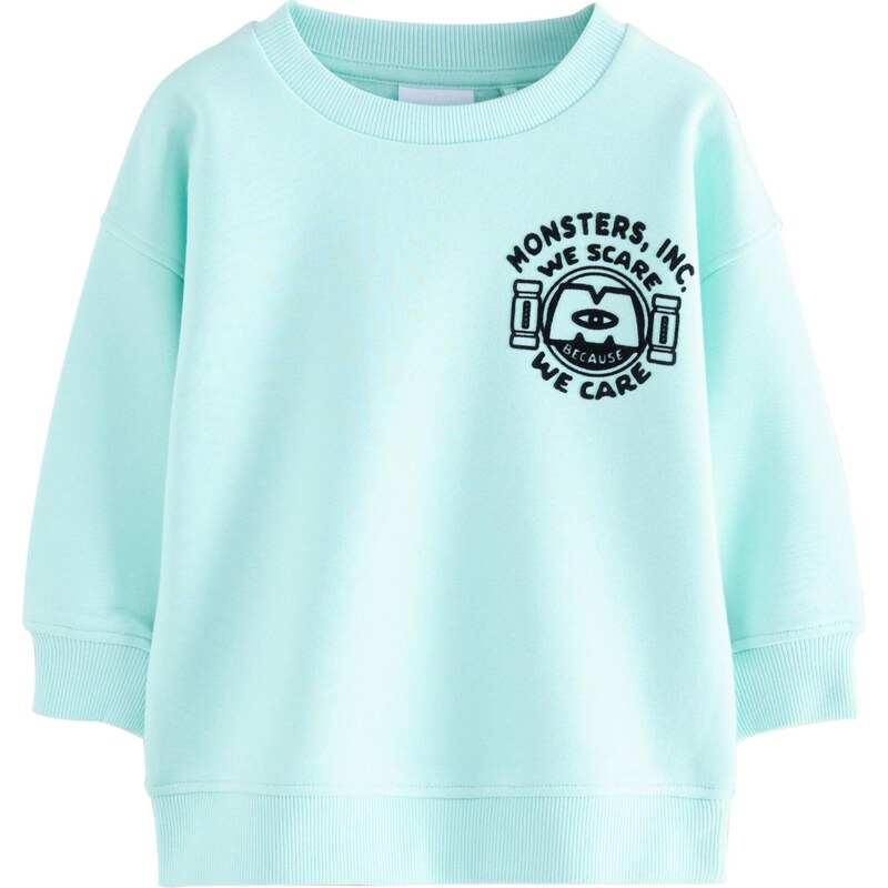 Next Mikina Monsters Inc Crew azurová / aqua modrá / zelená /
