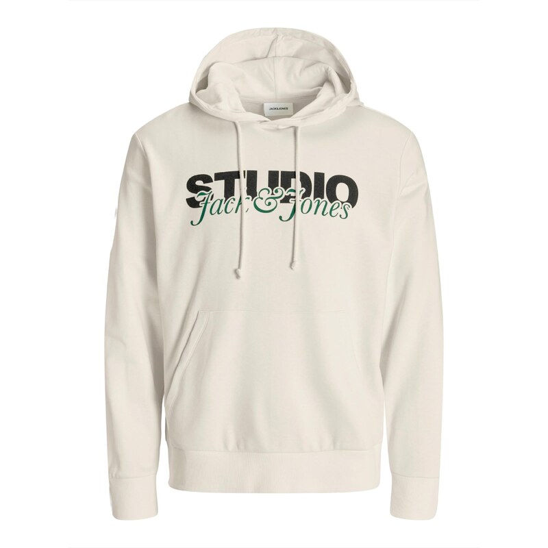 JACK & JONES Mikina JJYuki krémová / zelená / černá