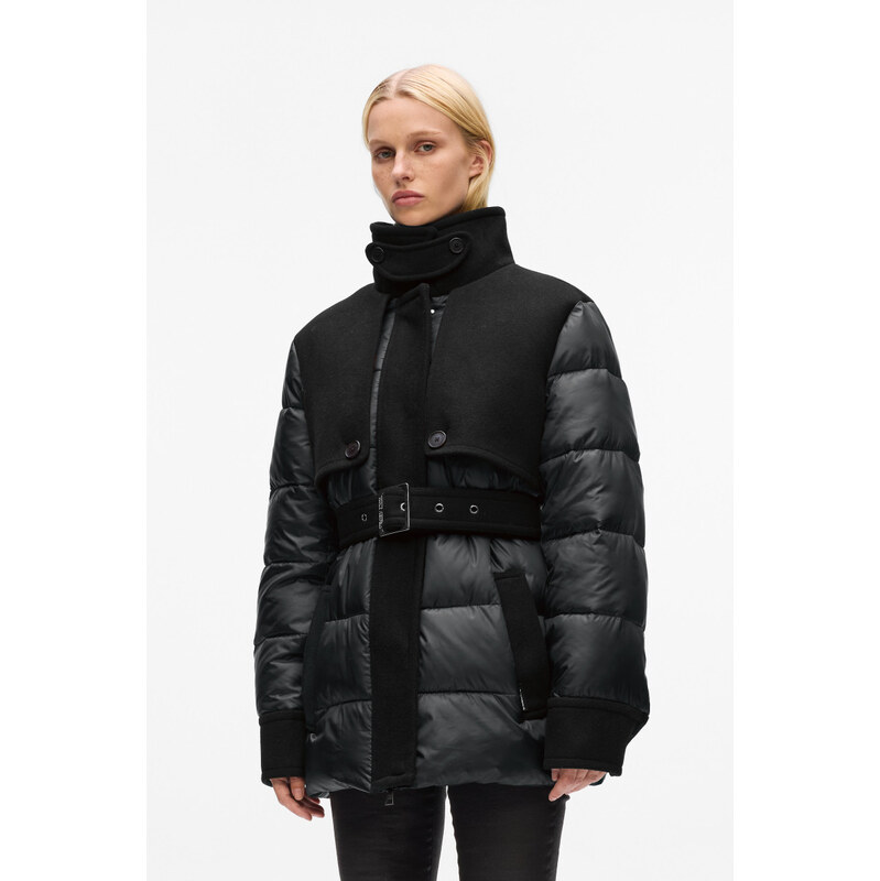 BUNDA KARL LAGERFELD MIX MEDIA SHORT PADDED COAT