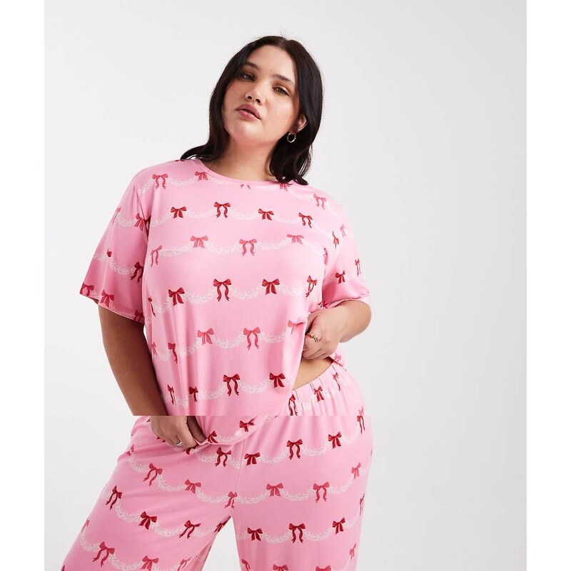 Urban Threads Curve Christmas short sleeve revere and trouser pyjama 109475685
