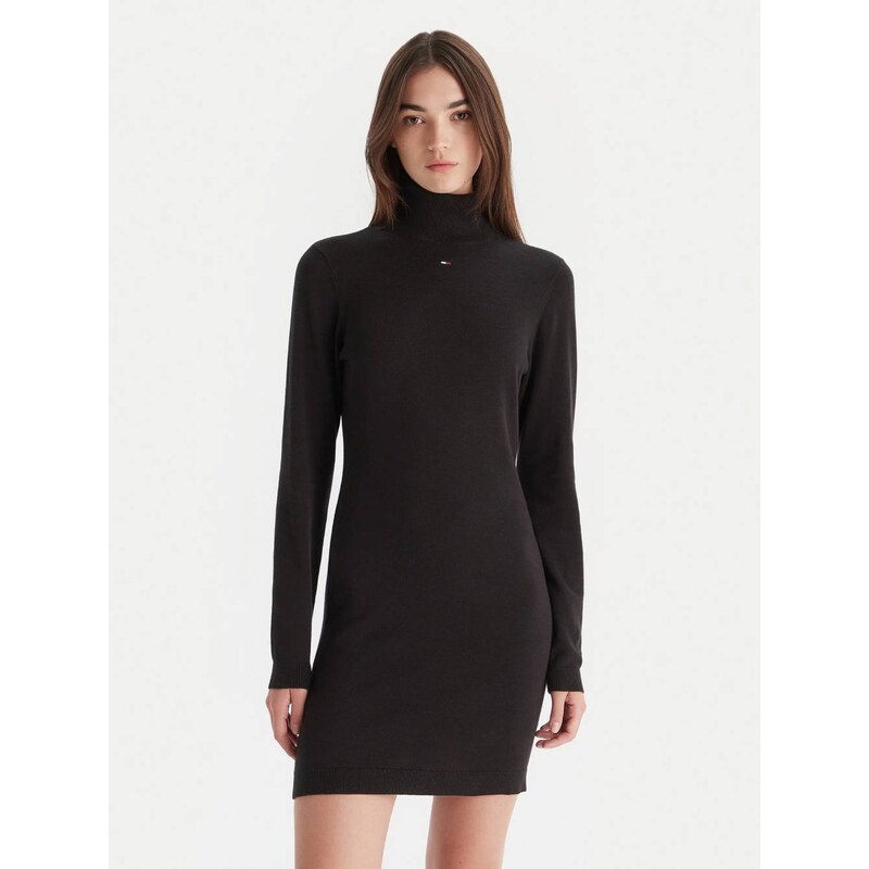 Tommy Jeans dámské černé úpletové šaty