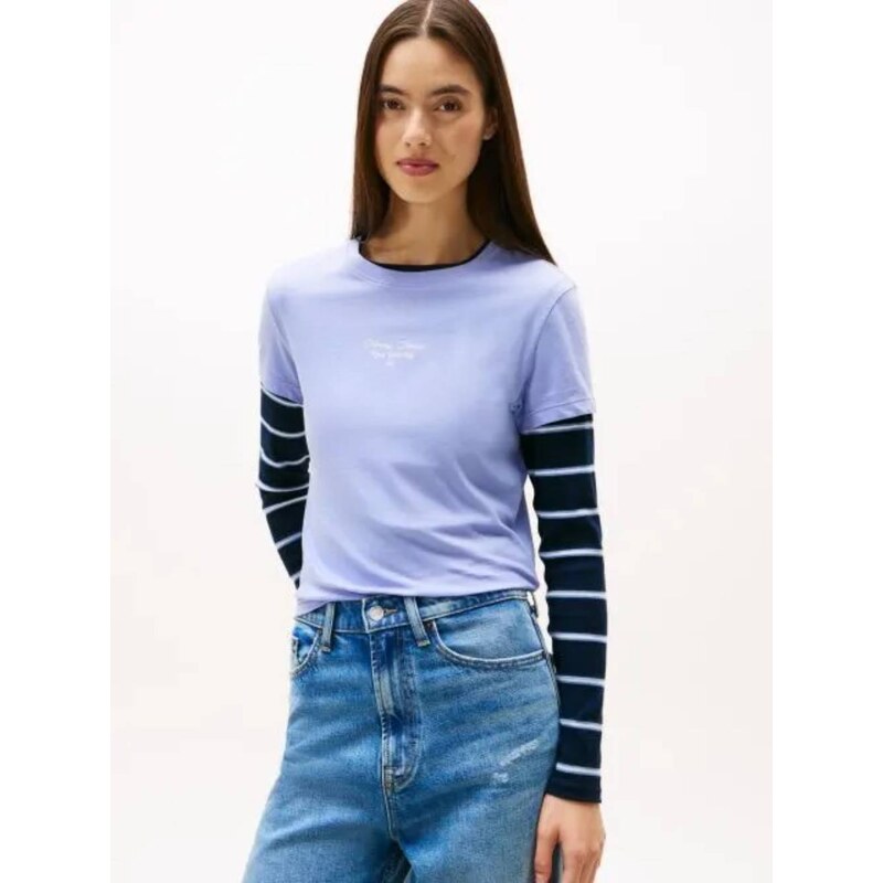 Tommy Jeans dámské světle fialové tričko