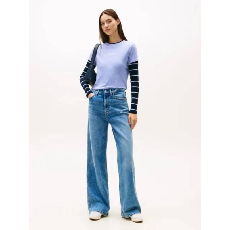 Tommy Jeans dámské světle fialové tričko