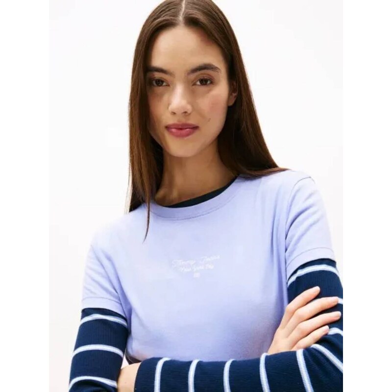 Tommy Jeans dámské světle fialové tričko