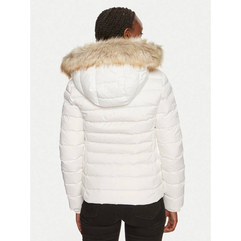 Tommy Jeans dámská krémová zimní bunda